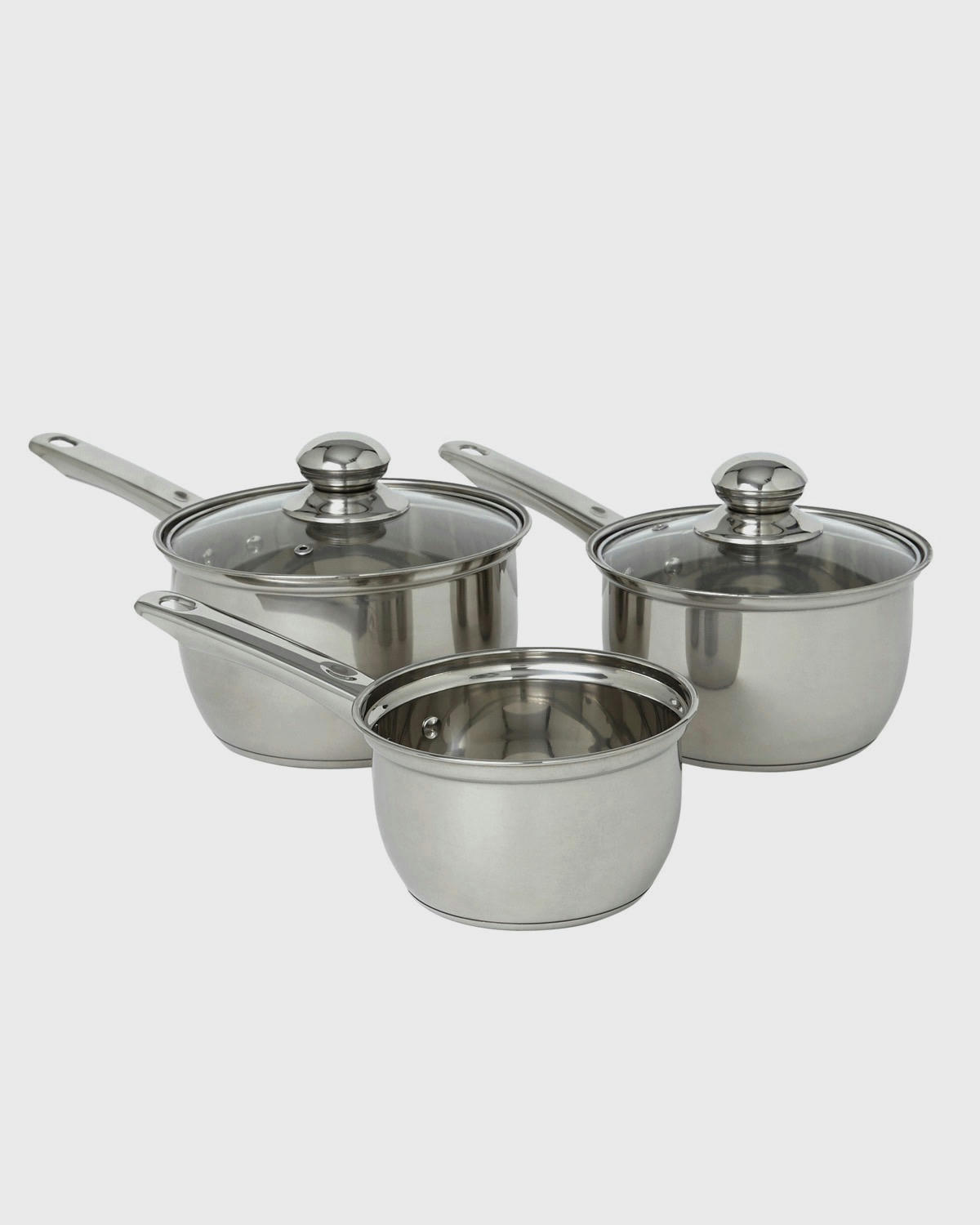 Stainless Steel Three Piece Cookware Set