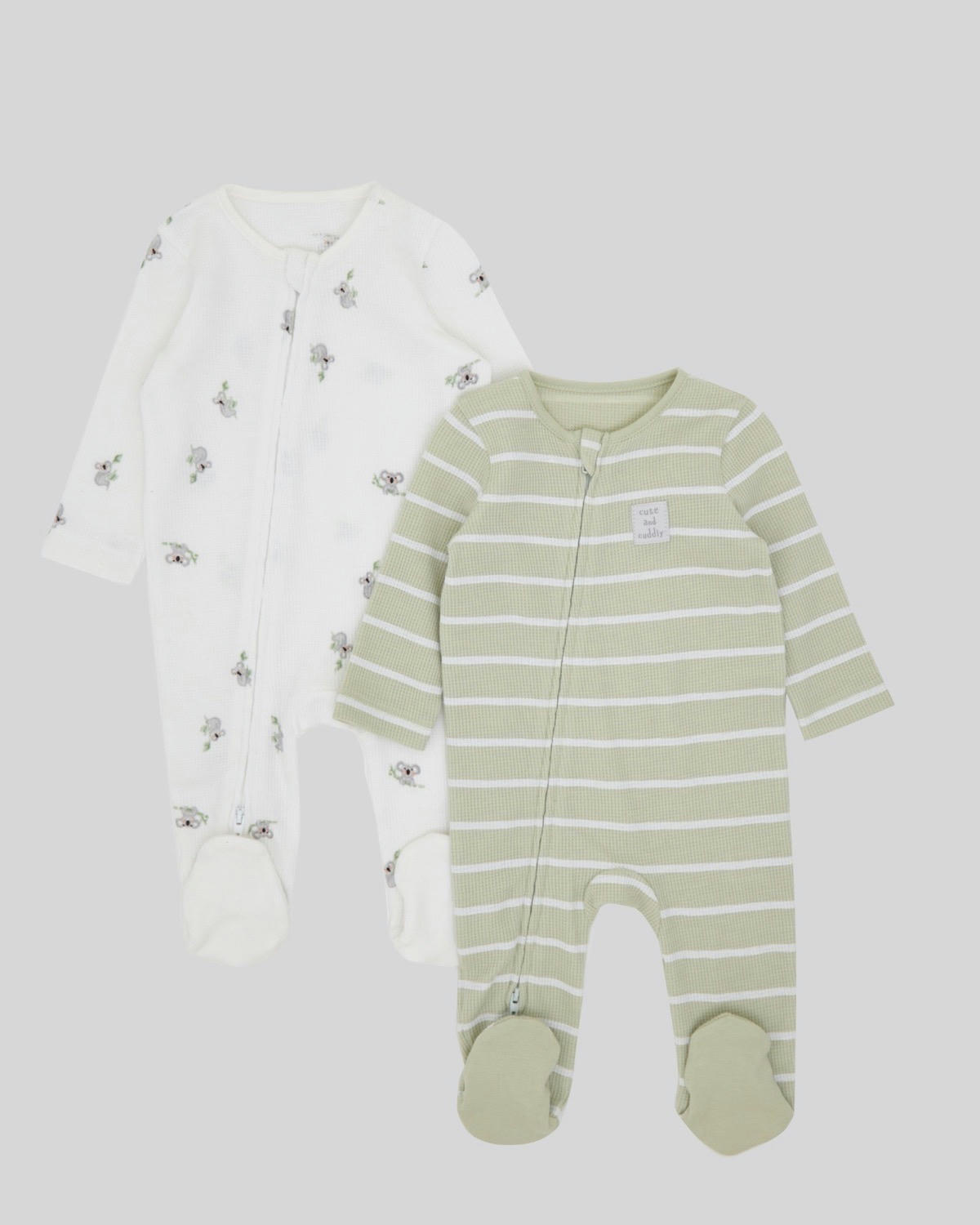 Waffle Sleepsuits - Pack Of 2 (Newborn-23 months)