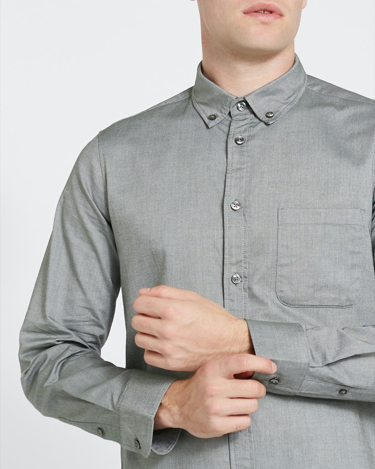 Slim Fit Long-Sleeved Cotton Oxford Shirt