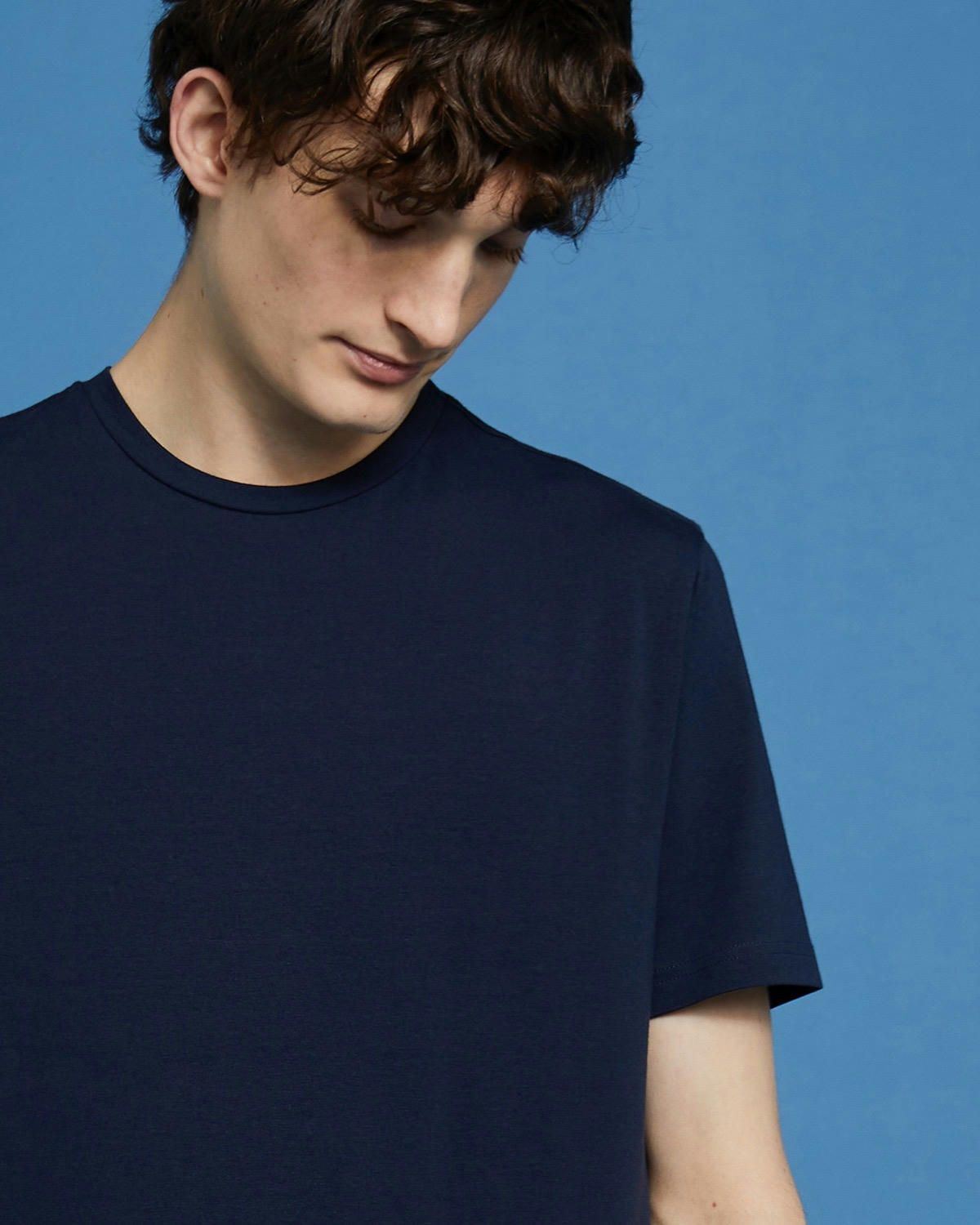 Paul Galvin Short-Sleeved Dipped Hem Stretch T-Shirt