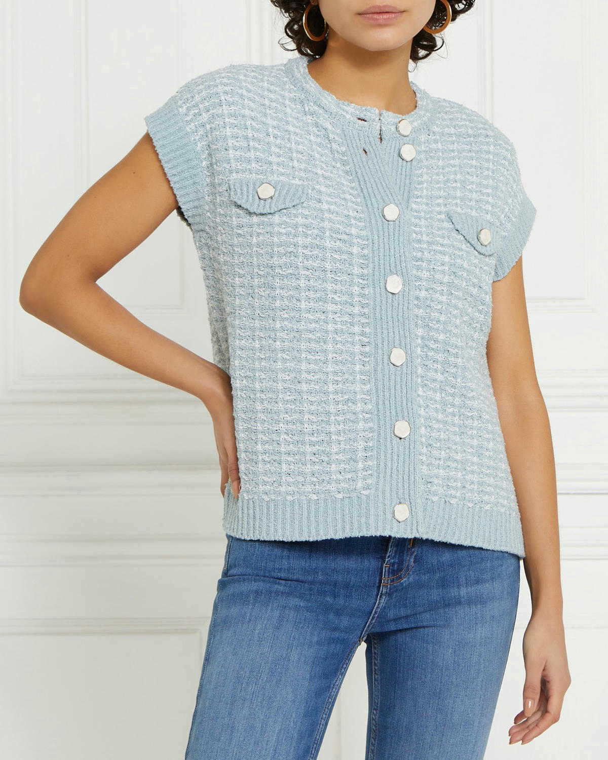 Gallery Boucle Sleeveless Cardigan