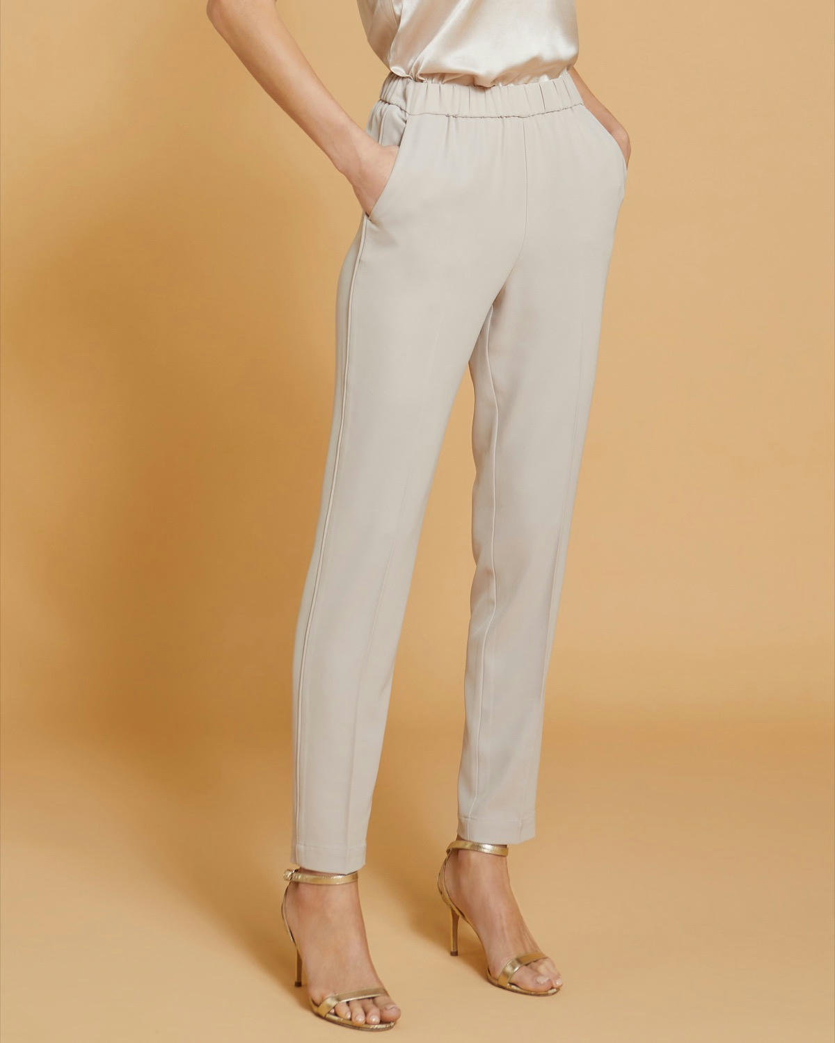 Paul Costelloe Living Studio Mink Slim Trousers