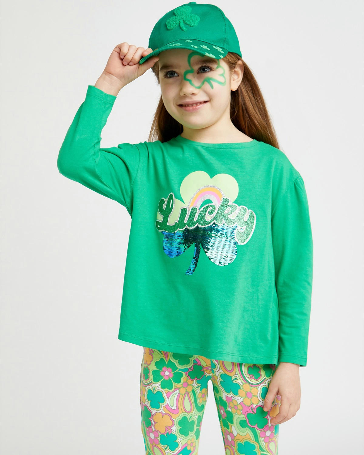 Long-Sleeved Lucky Rainbow Top (2-14 years)