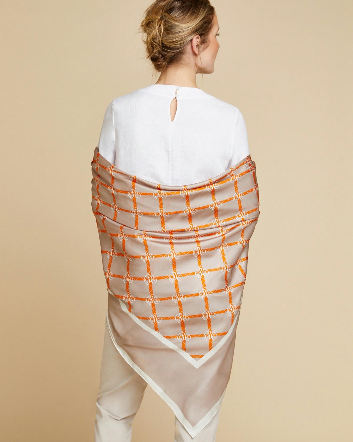 Paul Costelloe Living Studio Mink PC Silk Scarf