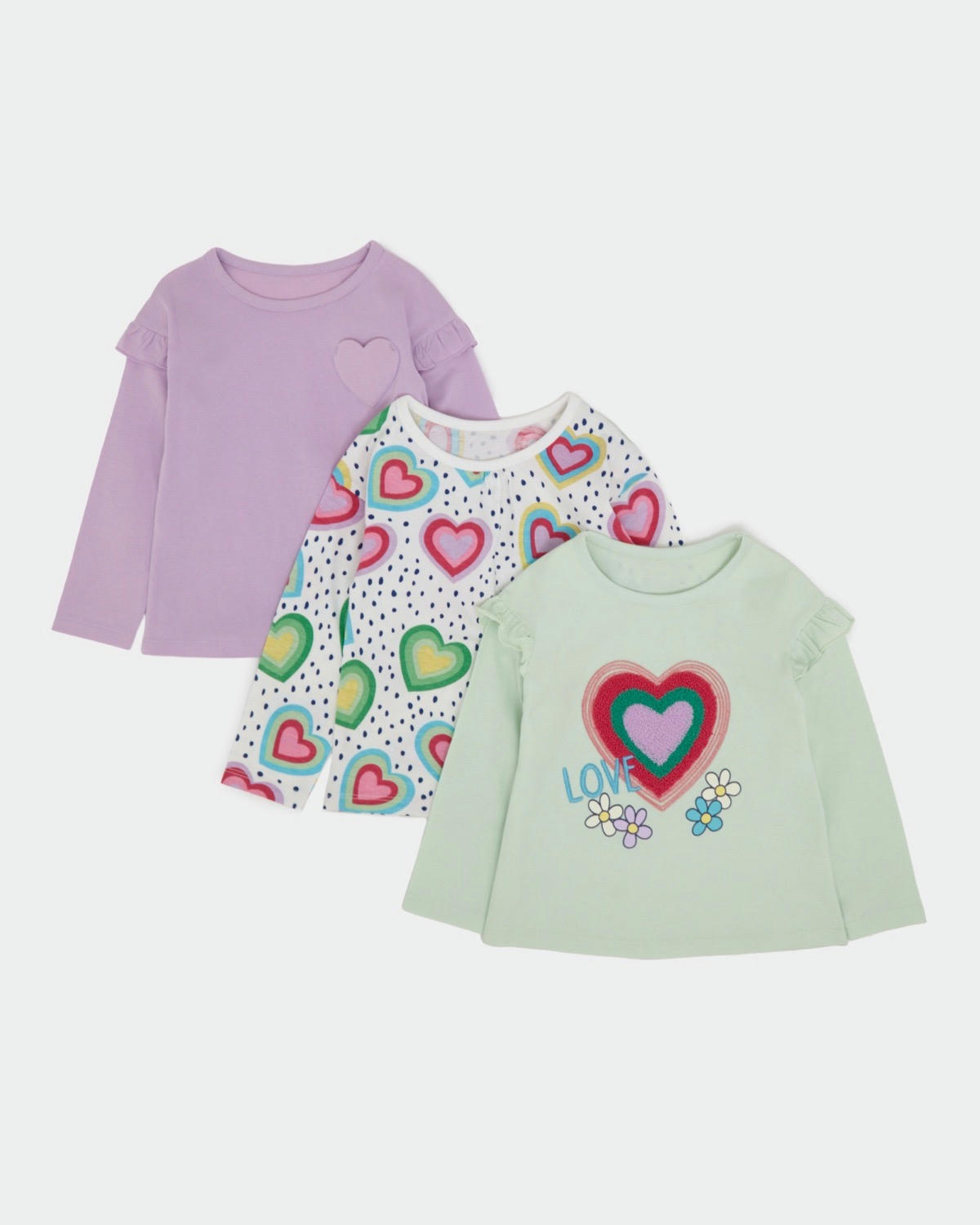 Long-Sleeved Top - Pack of 3 (6 Months-4 Years)