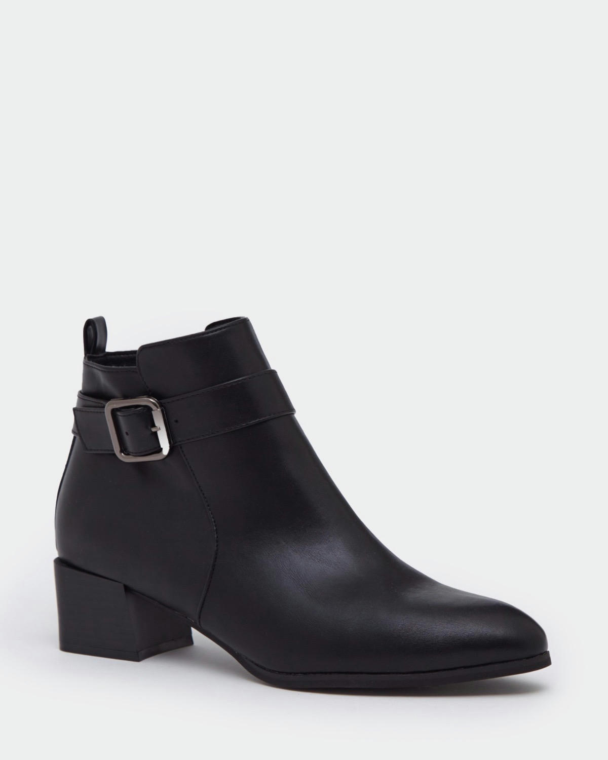 Low Heel Buckle Boot