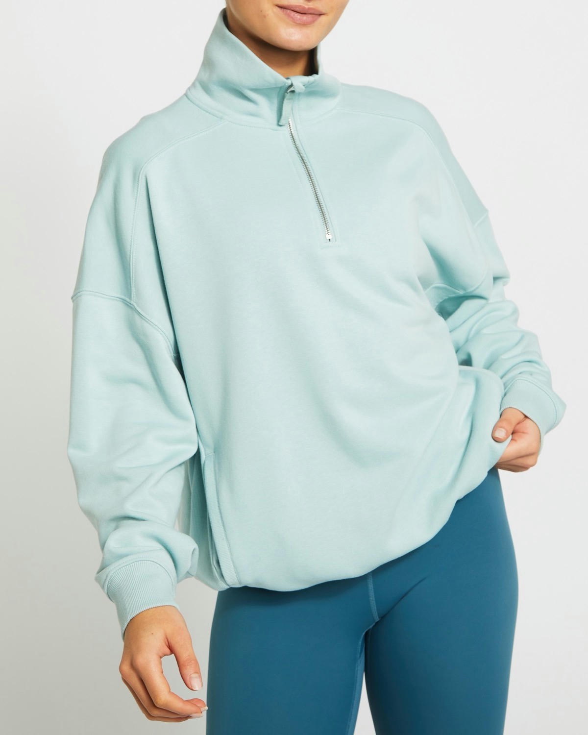Funnel Neck Half Zip Top