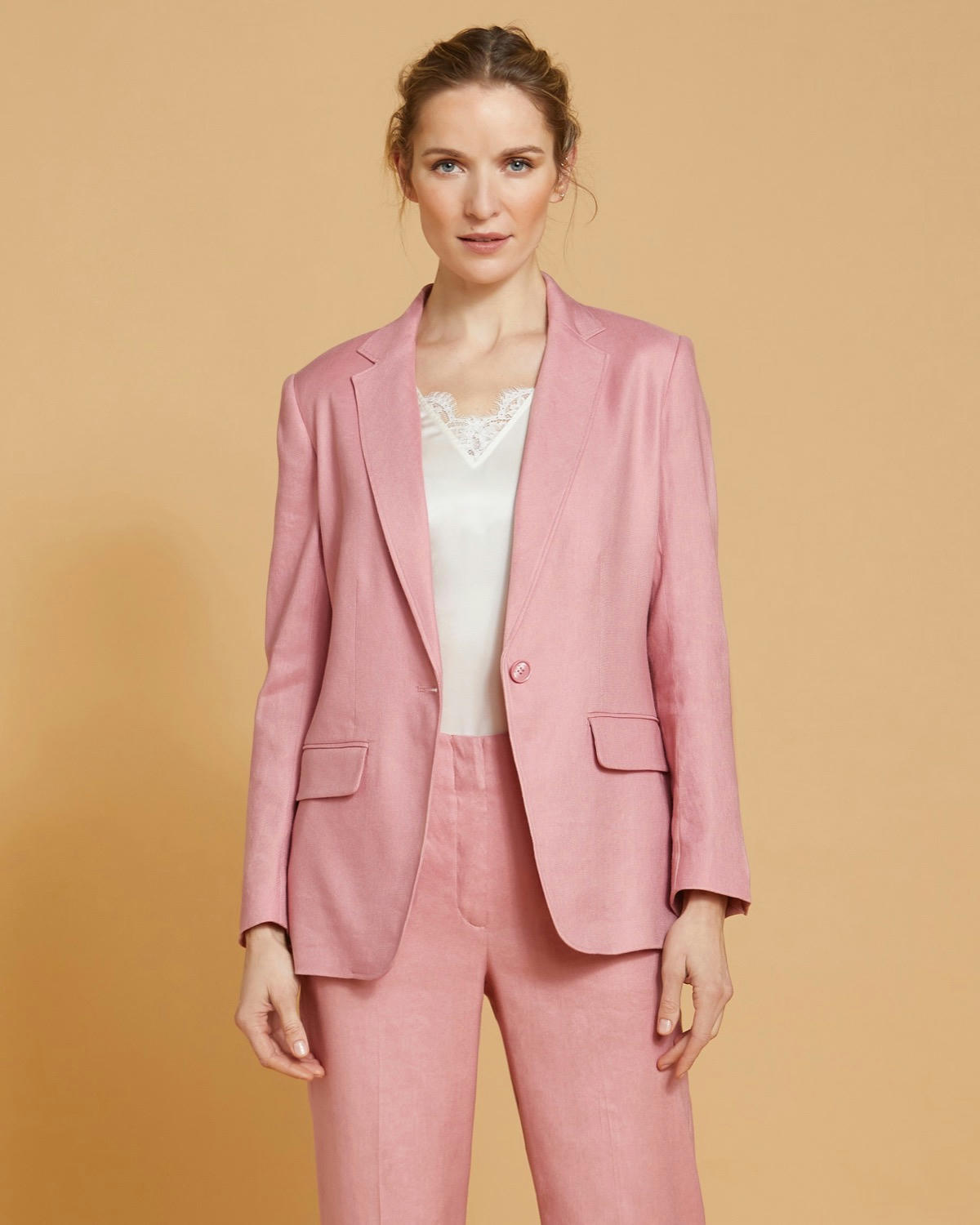 Paul Costelloe Living Studio Pink Linen Blazer