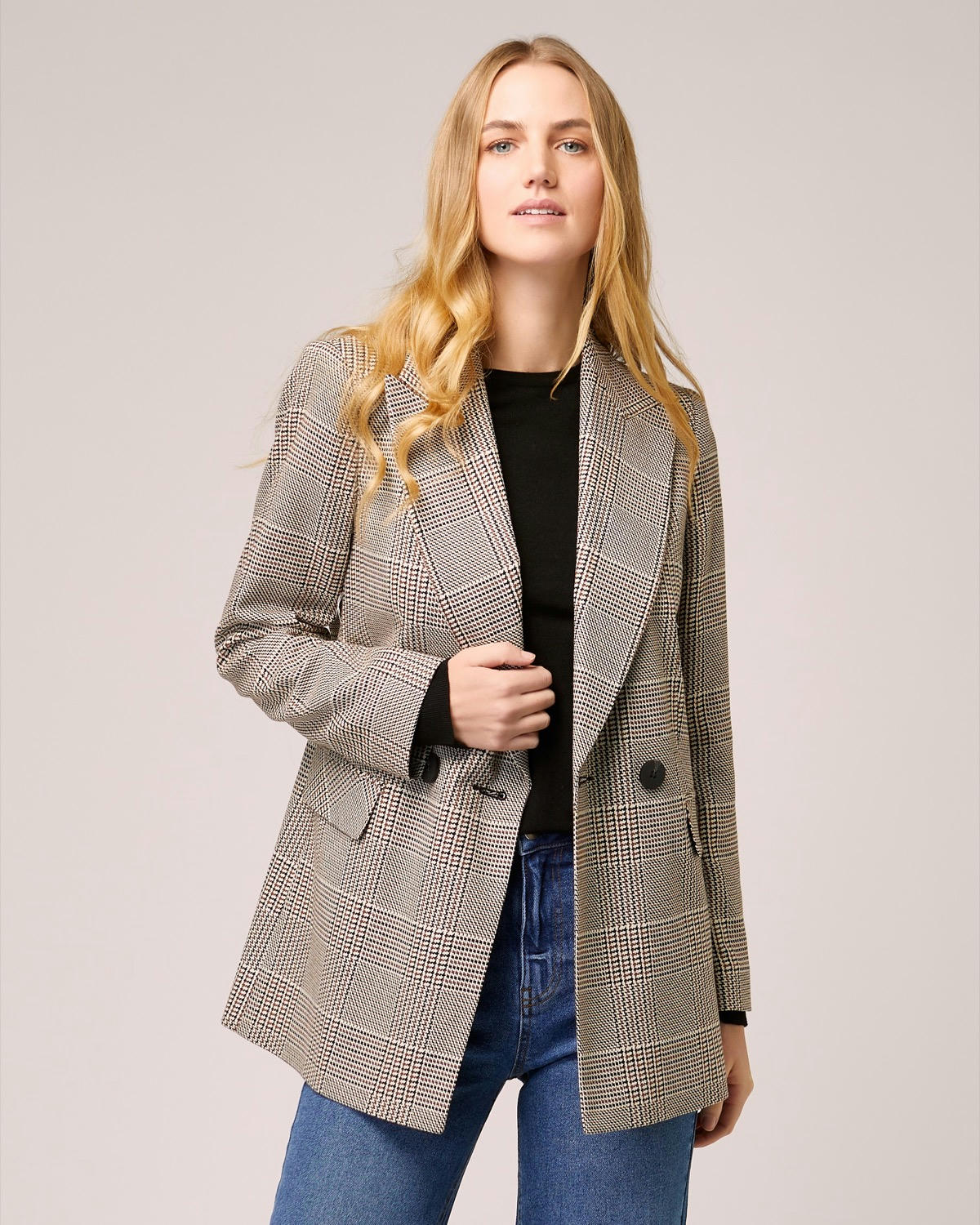 Check Single Breasted Blazer