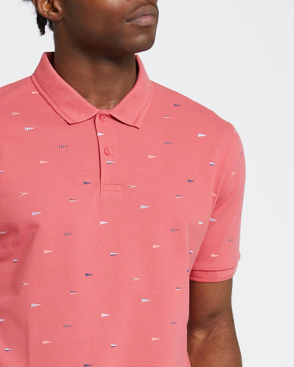 Print Pique Polo Shirt