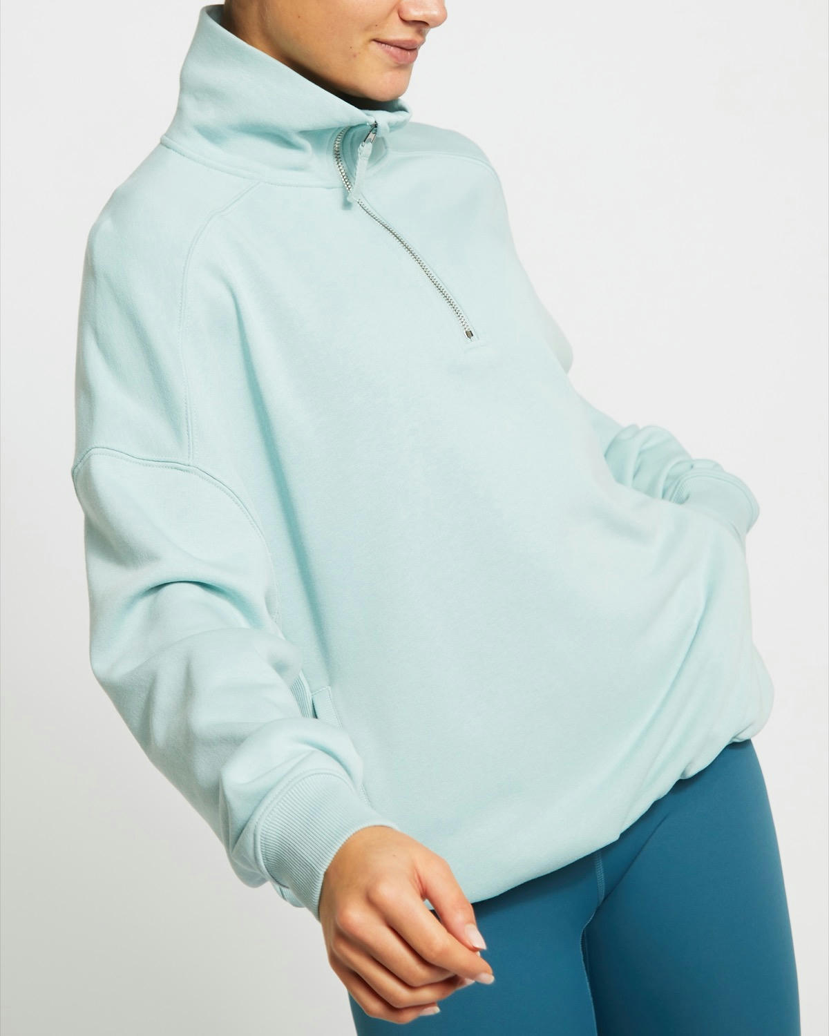Funnel Neck Half Zip Top