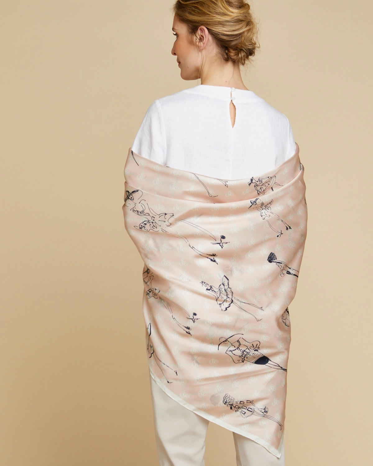 Paul Costelloe Living Studio Pink Lady Silk Scarf