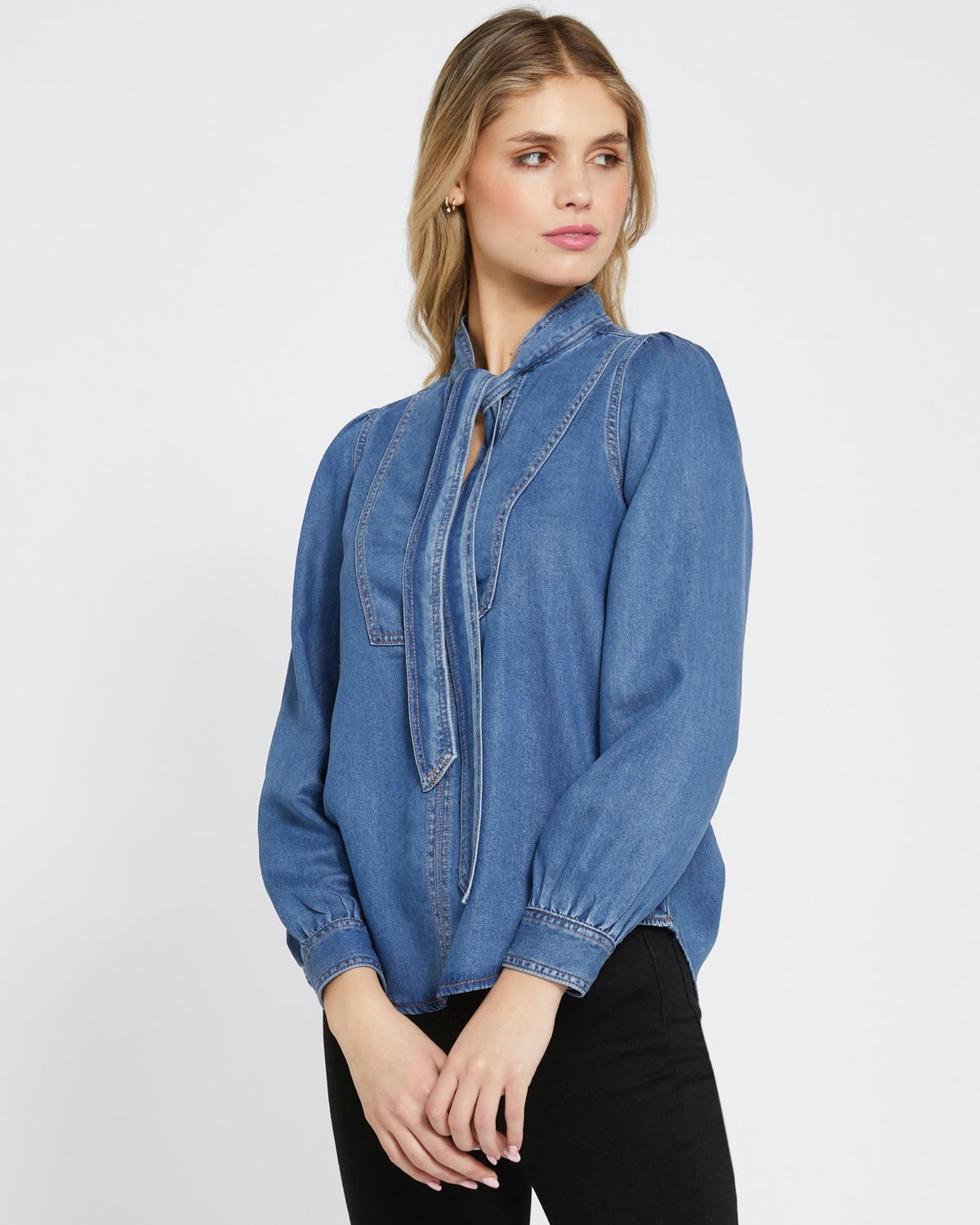 Savida Hazel Tie Neck Blouse