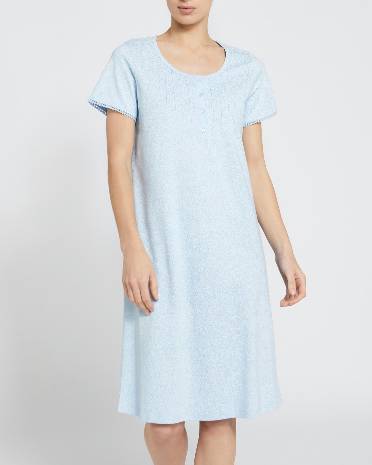 Short-Sleeved Cotton Nightdress