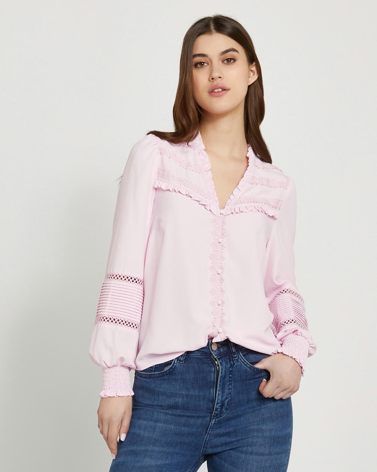 Savida Lily Lace Button Up Blouse
