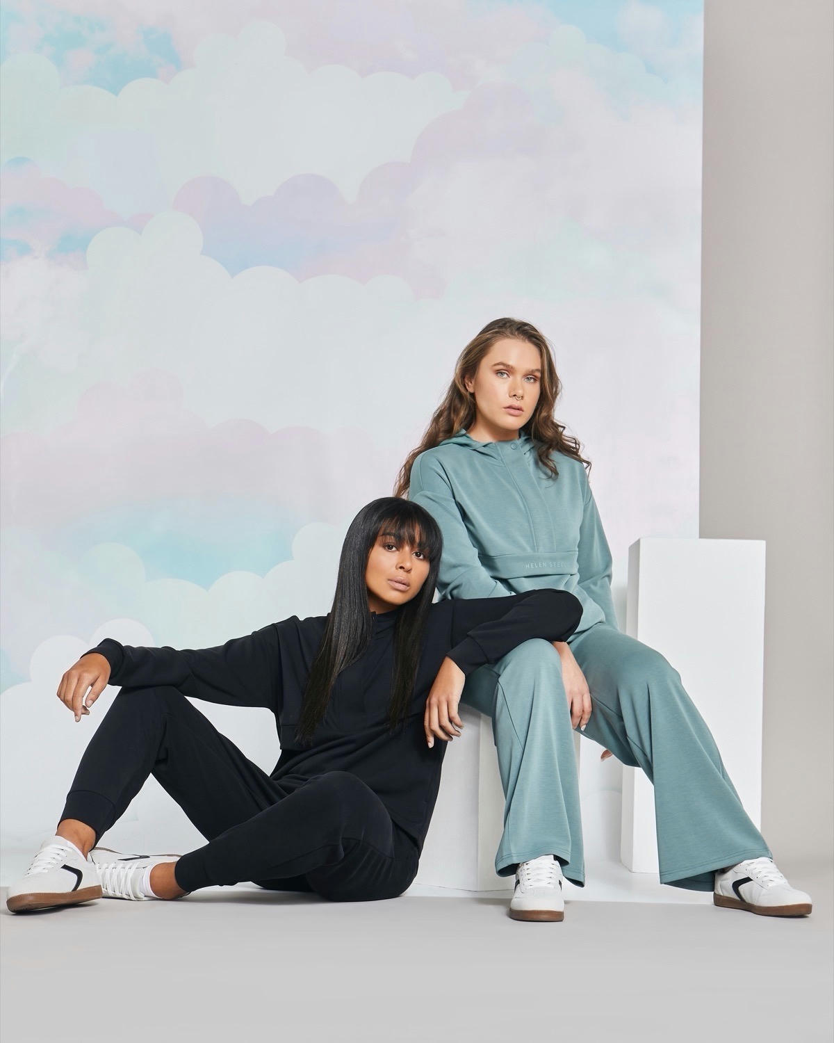 Helen Steele Sage Soft Touch Half Zip Hoodie