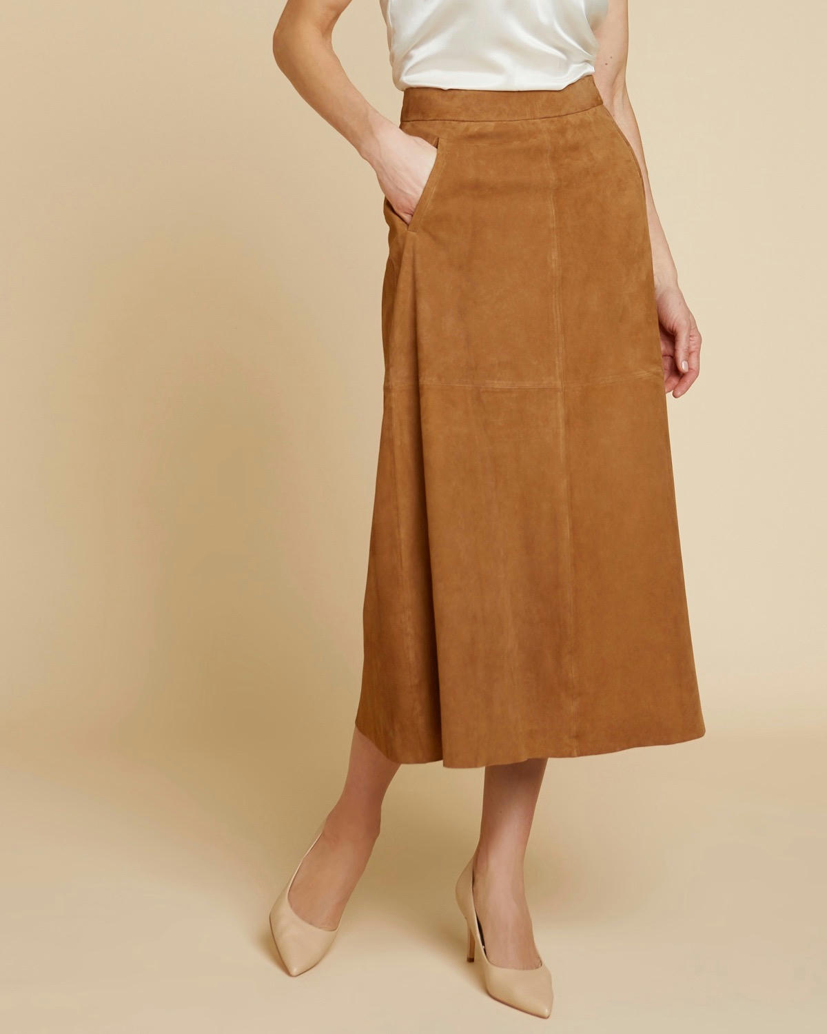 Paul Costelloe Living Studio Suede Skirt