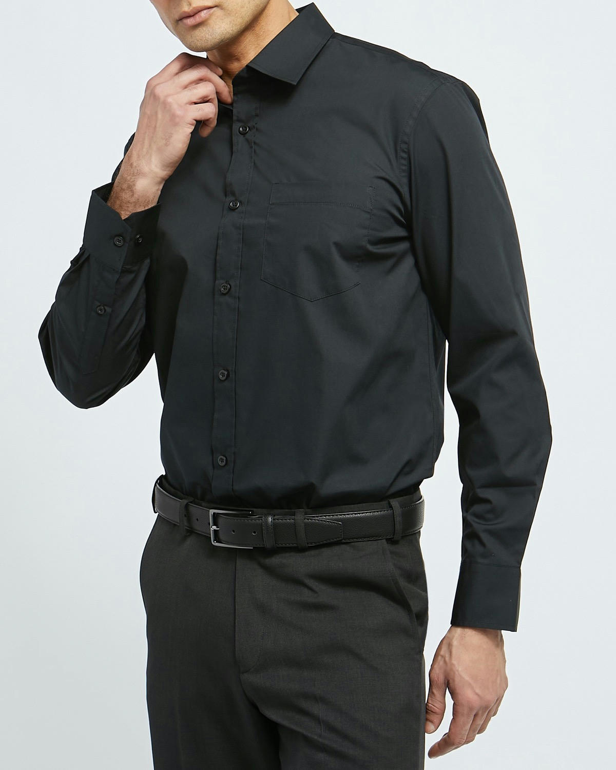 Regular Fit Long-Sleeved Cotton Rich Shirt