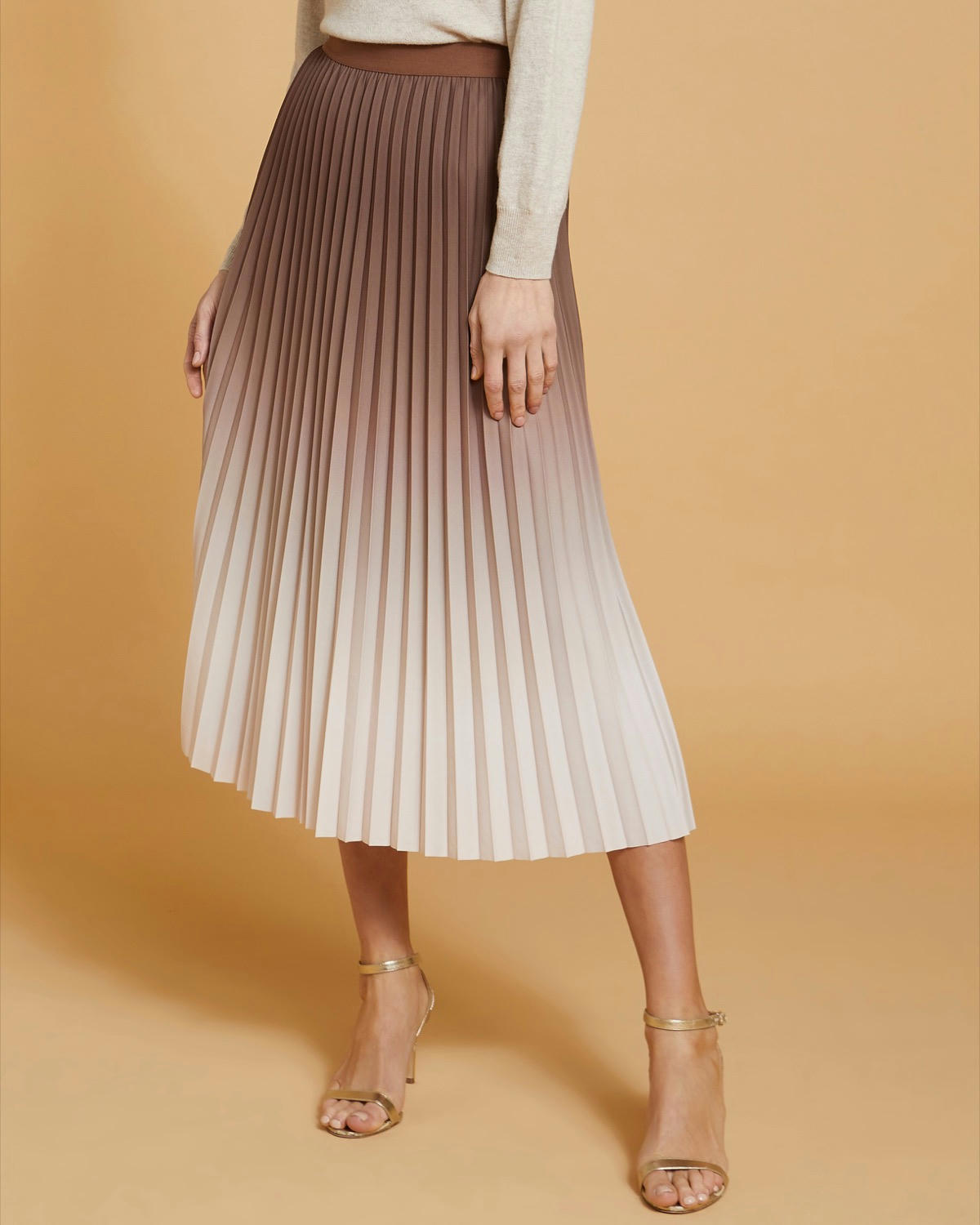 Paul Costelloe Living Studio Ombré Pleated Midi Skirt