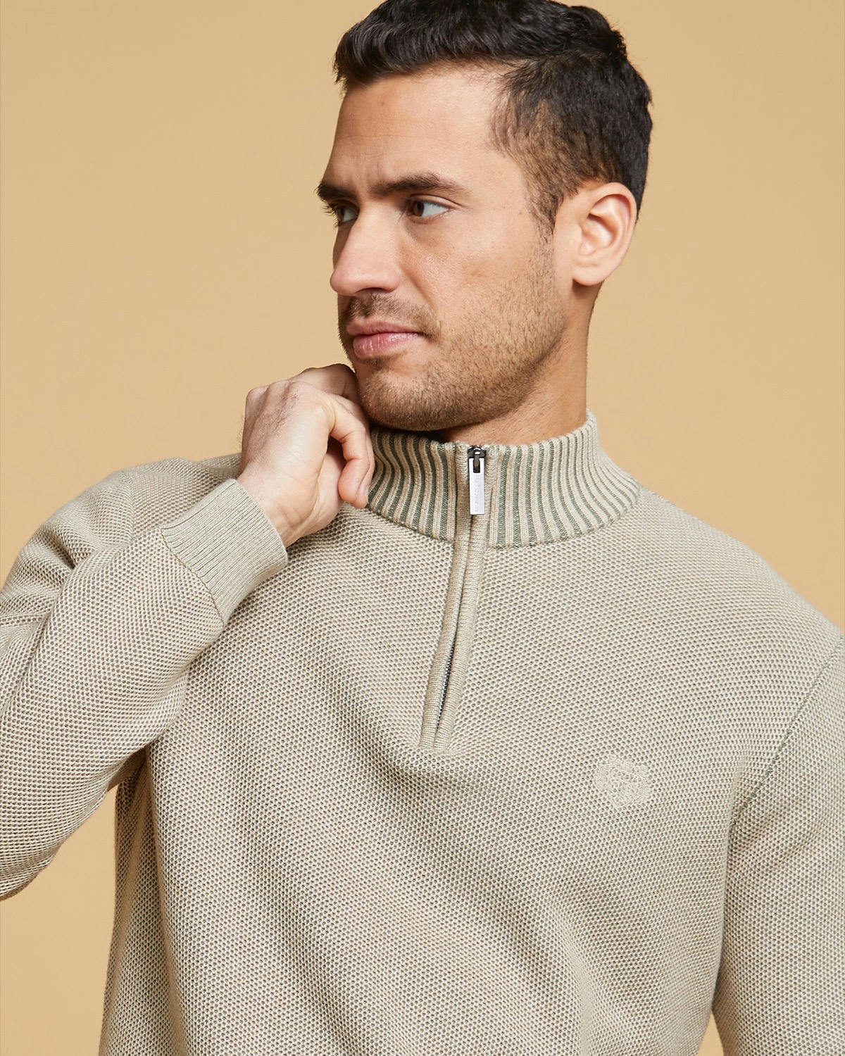 Paul Costelloe Living Textured Quarter Zip Jumper