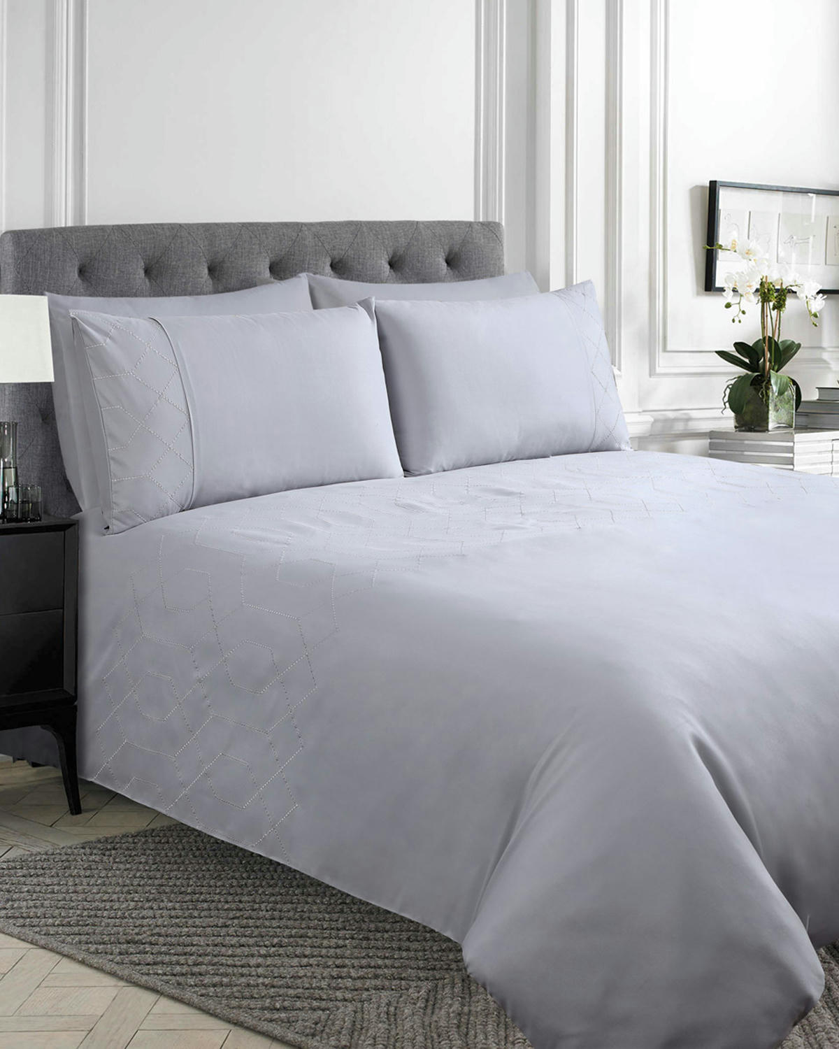 Geo Embroidered Duvet Set