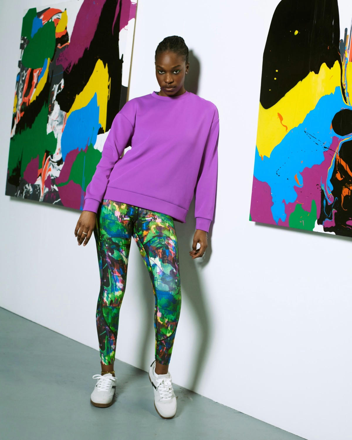 Helen Steele Purple Scuba Side Snap Sweater