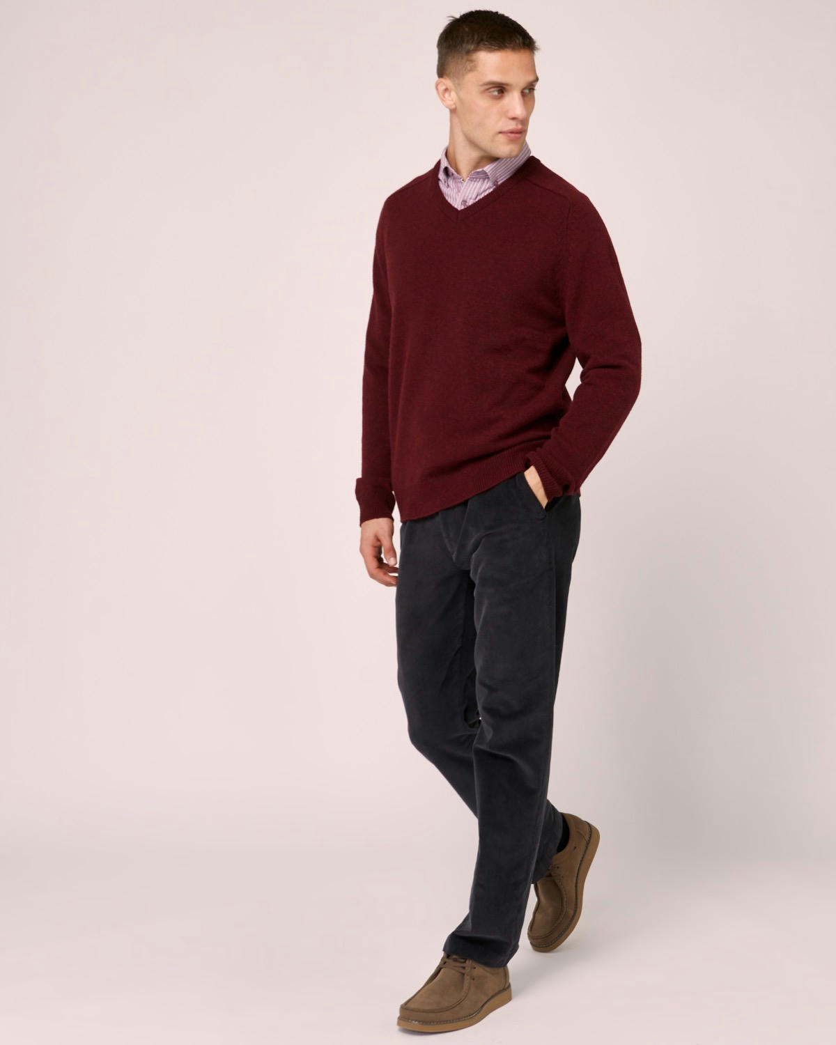 Regular Fit Stretch Corduroy Trousers