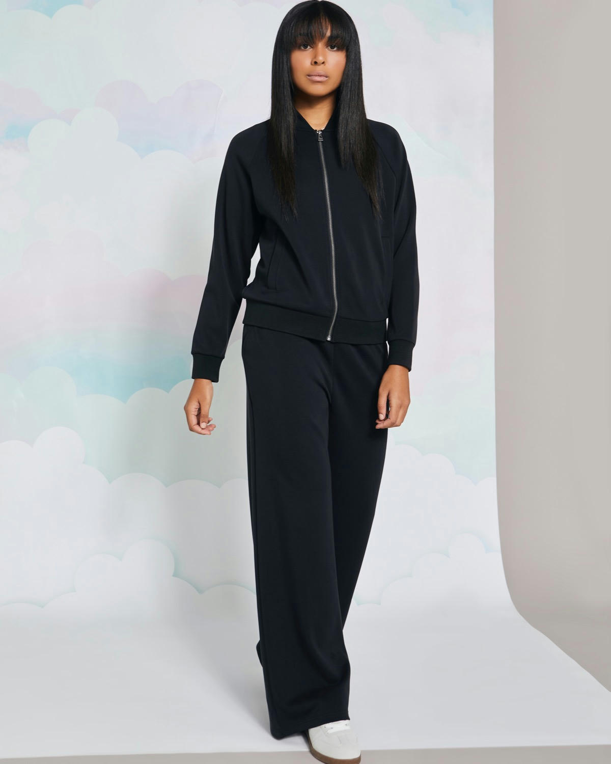 Helen Steele Black Soft Touch Wide Leg Joggers