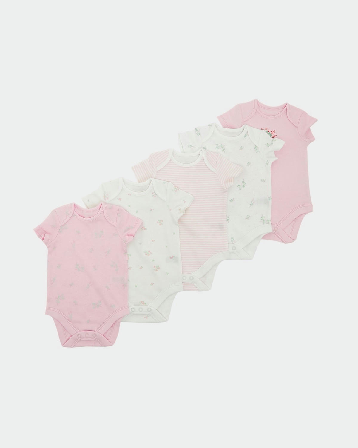 Cotton Short-Sleeved Bodysuits - Pack Of 5 (Newborn-3 Years)