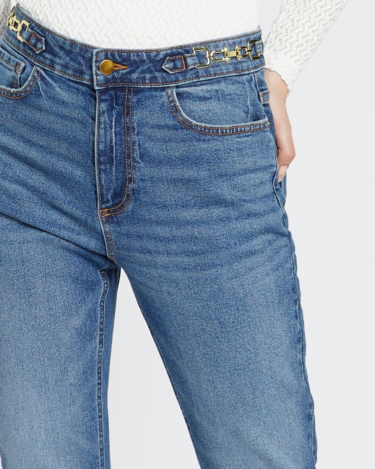 Savida Hazel Chain Ankle Grazer Jeans