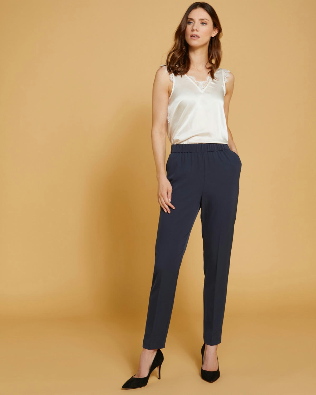 Paul Costelloe Living Studio Navy Slim Trousers