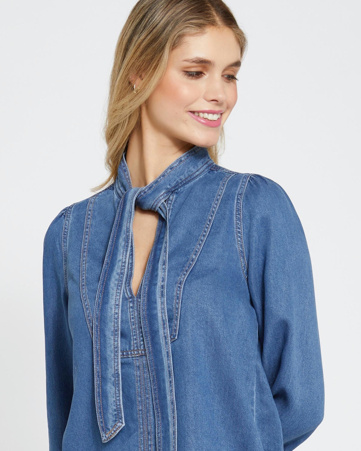 Savida Hazel Tie Neck Blouse