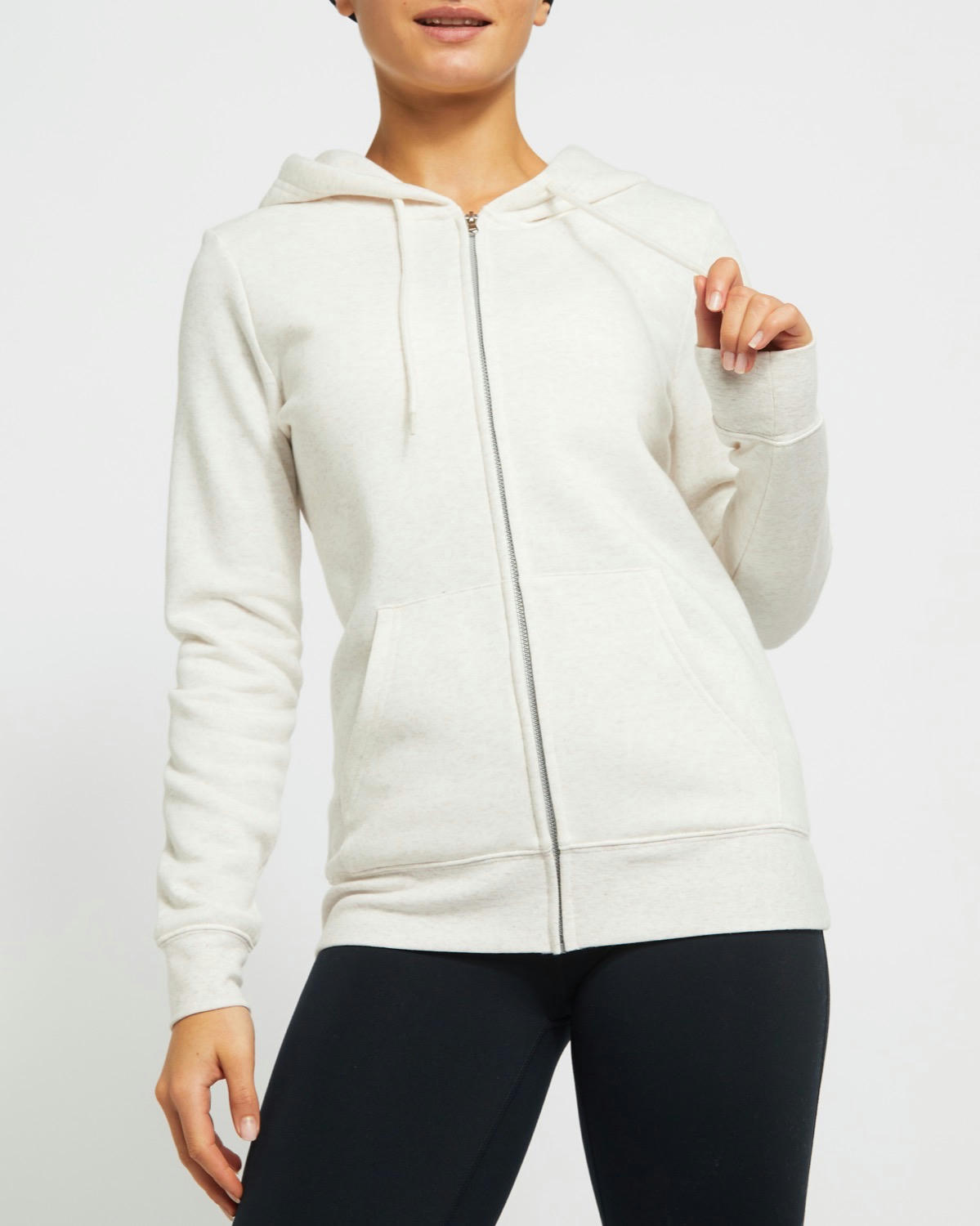 Marl Zip-Through Hoodie