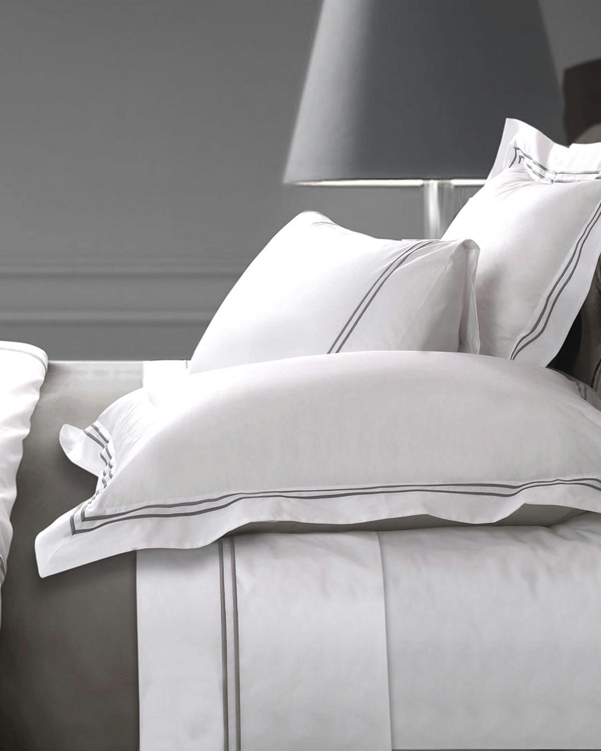 Francis Brennan the Collection Grey Double Stripe Duvet Cover