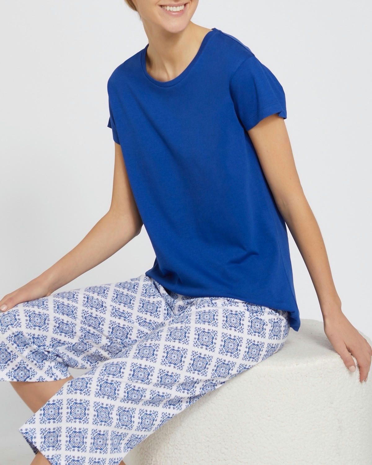 Cotton Cropped Pyjama Set