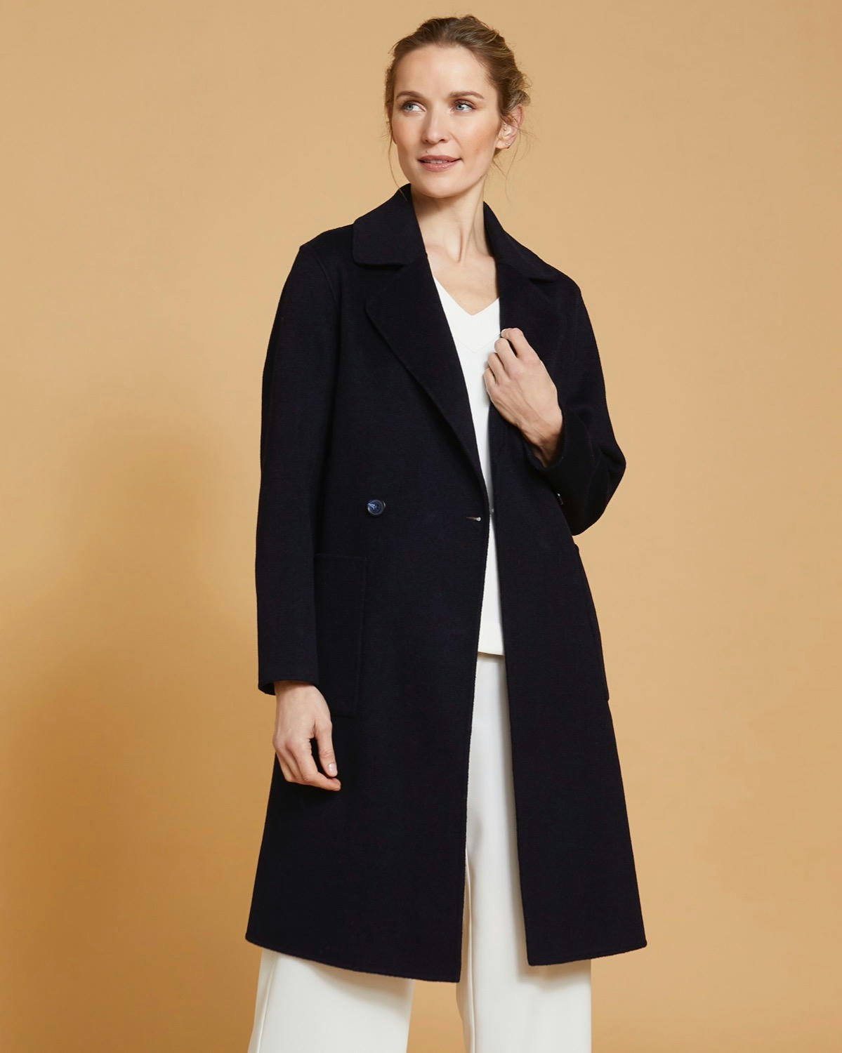 Paul Costelloe Living Studio Navy Patch Pocket Coat