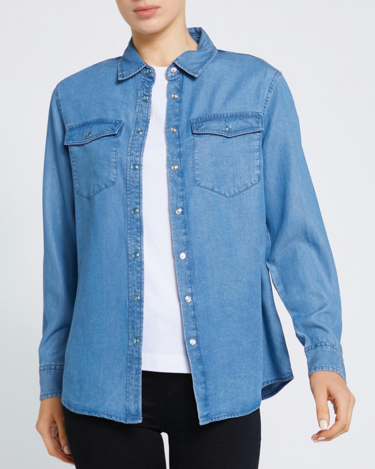 Denim Collared Relaxed Shirt