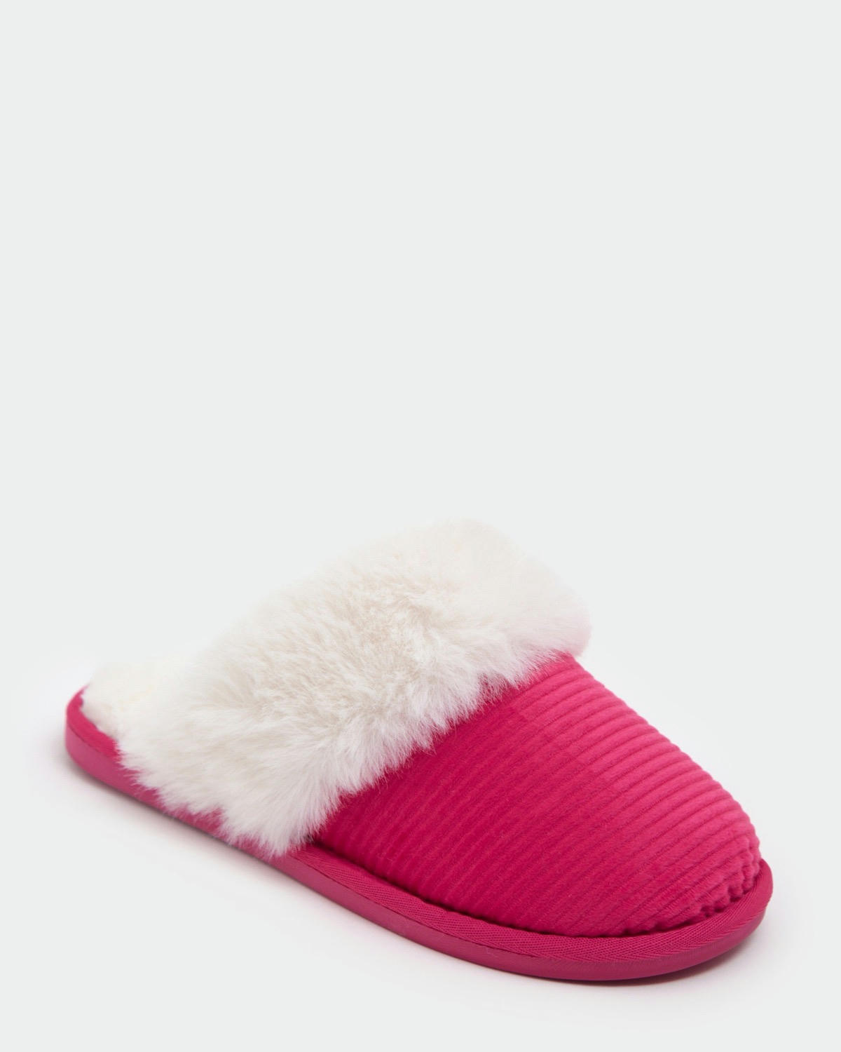Rib Velour Mule Slippers
