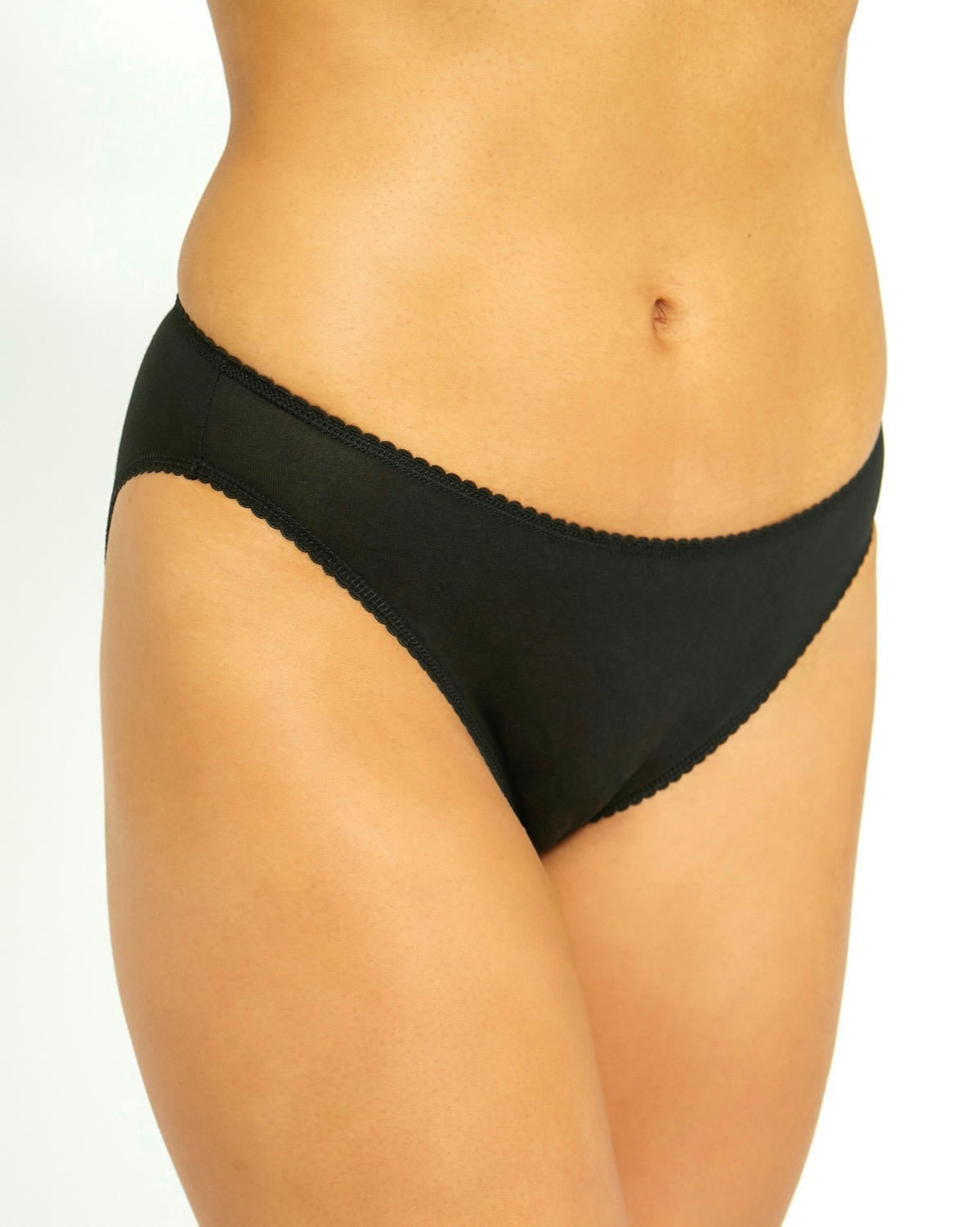 Plain Cotton Rich High Leg Briefs - Pack Of 5