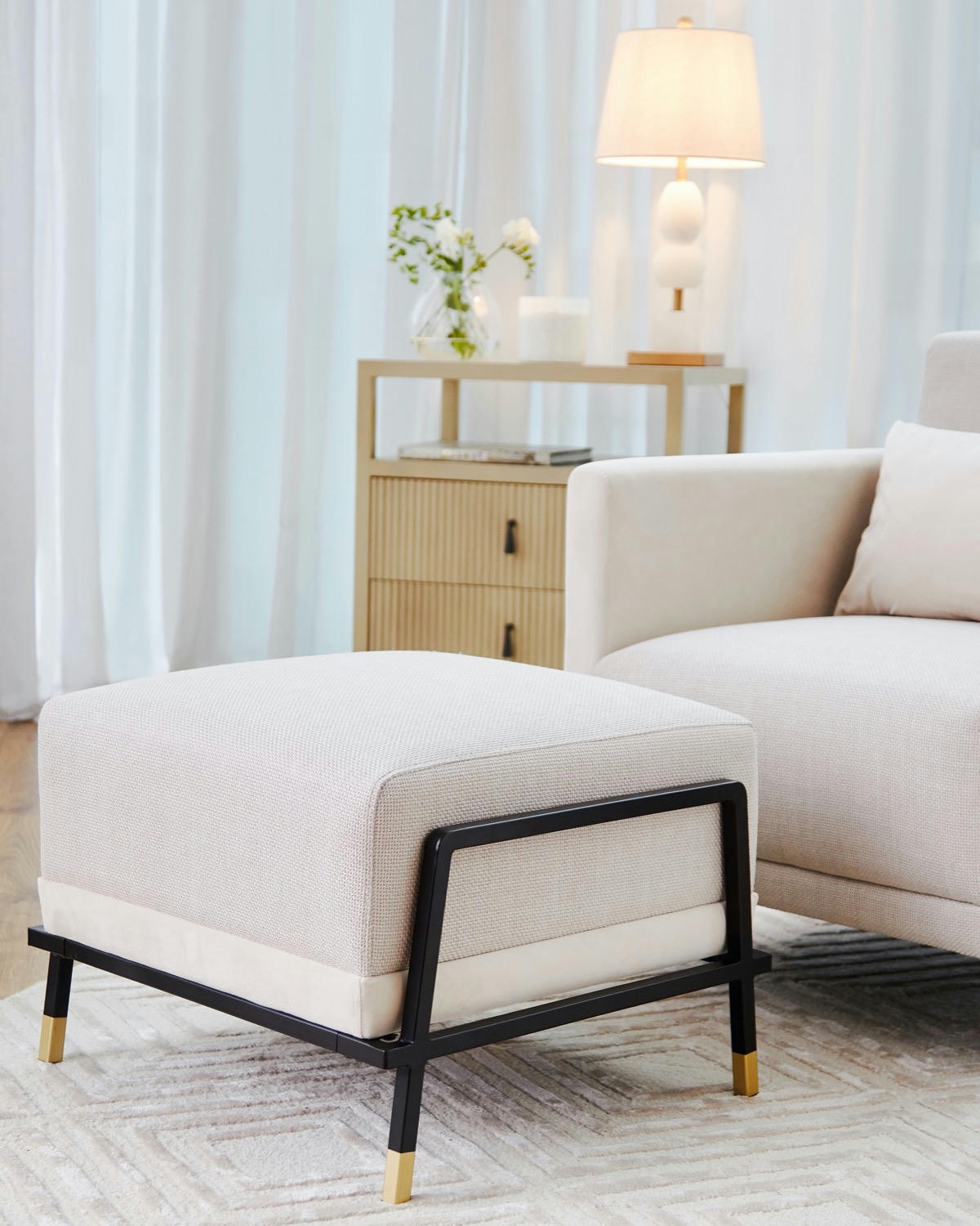 Francis Brennan the Collection Mink Kenmare Footstool