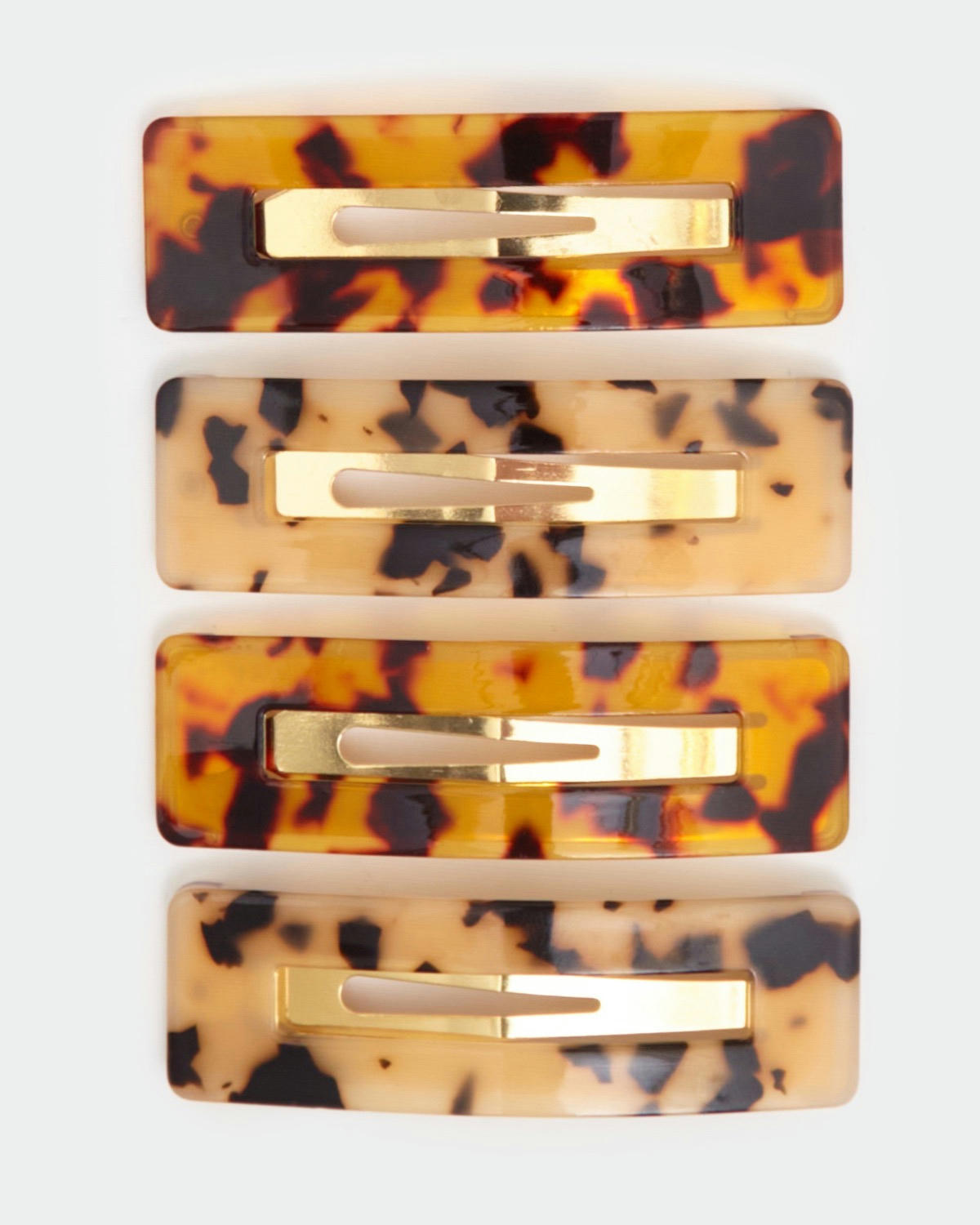 Tortoise Shell Hair Clip Set (Pack Of 4)
