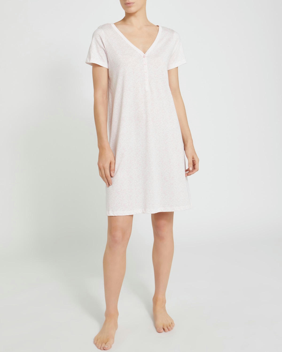 V-Neck Button Nightdress