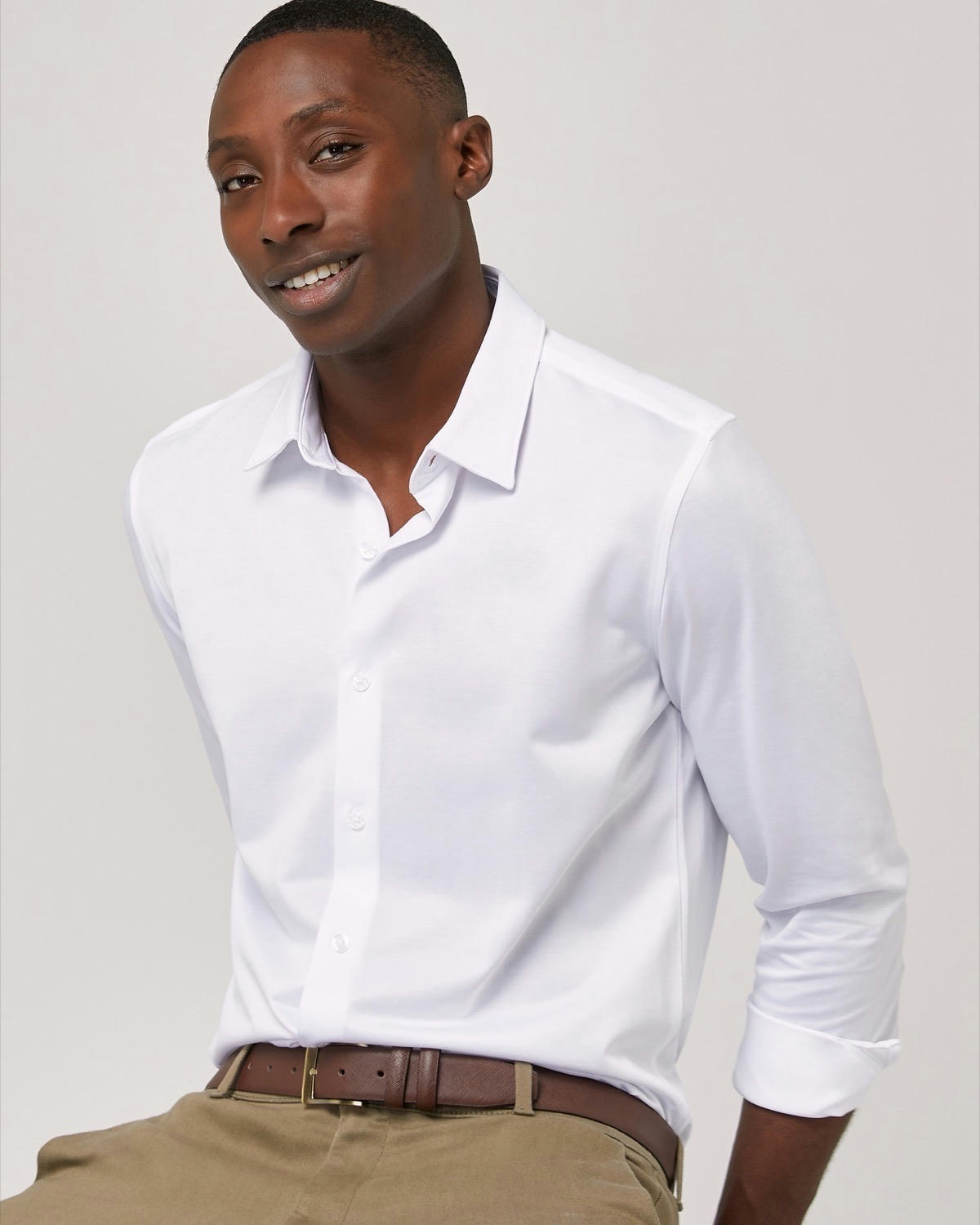 Tailored Fit Long Sleeved Knitted Stretch Shirt