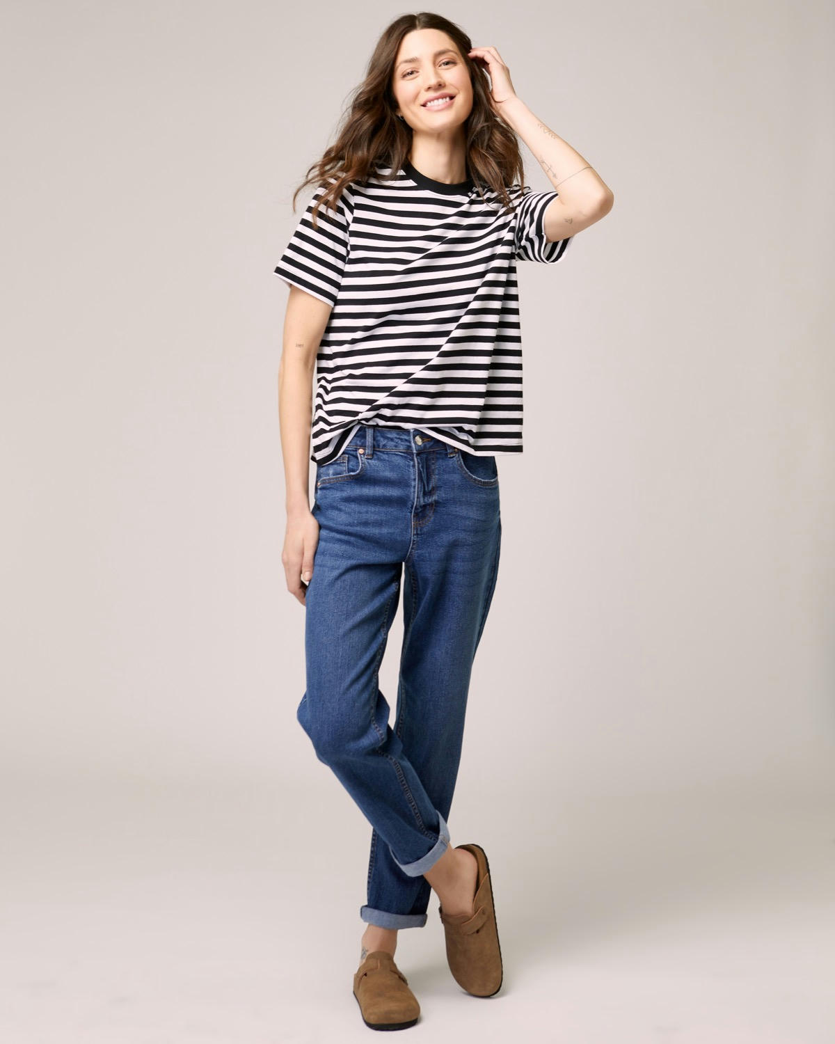 Mid Rise Boyfriend Jeans