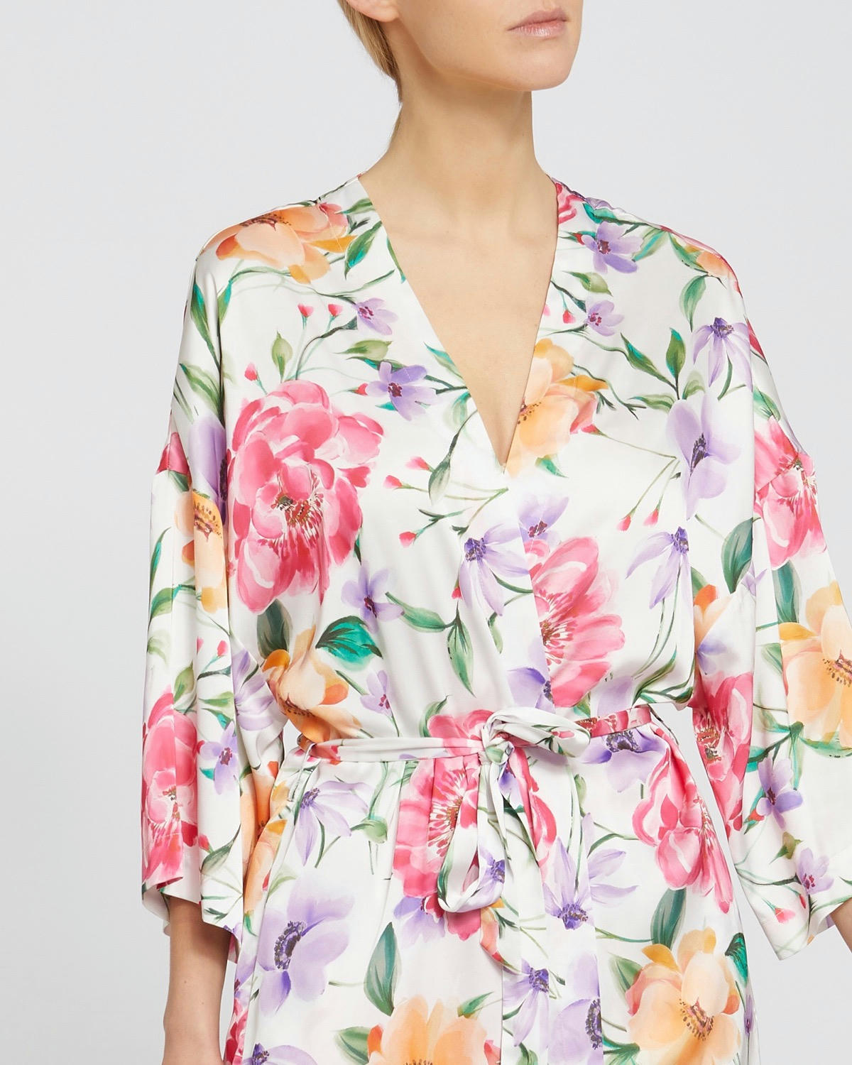 Satin Printed Floral Wrap