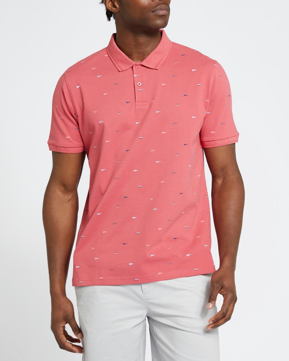 Print Pique Polo Shirt