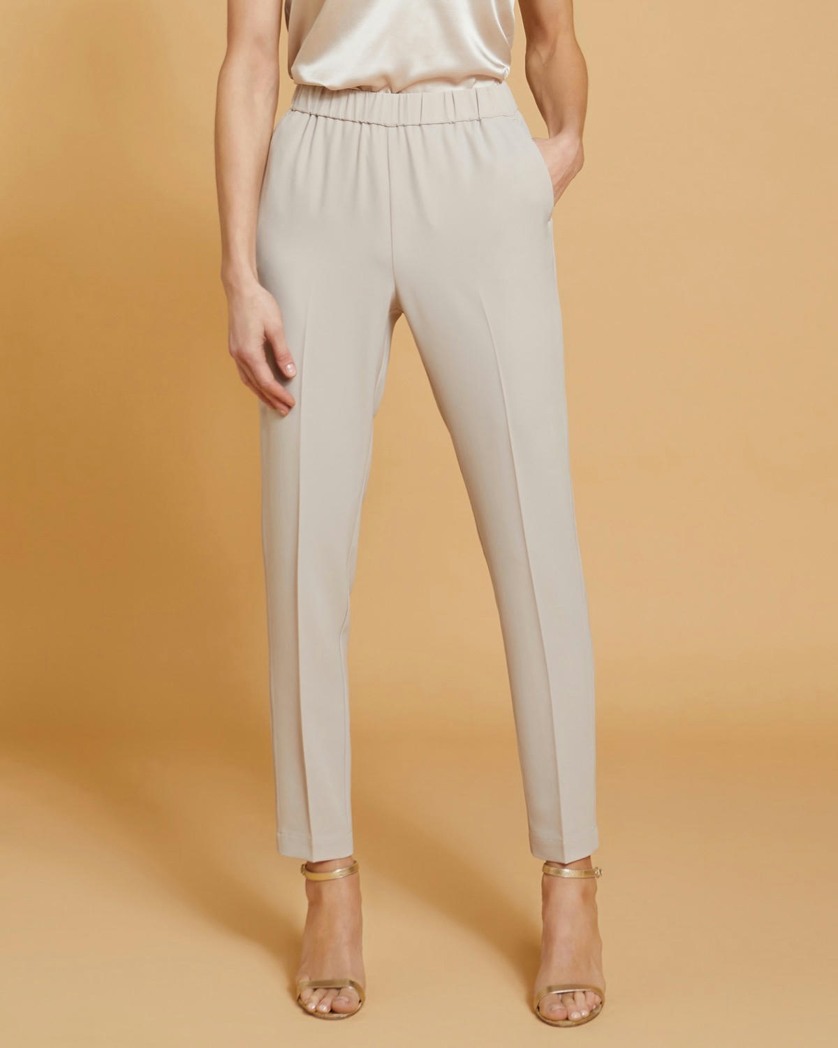 Paul Costelloe Living Studio Mink Slim Trousers