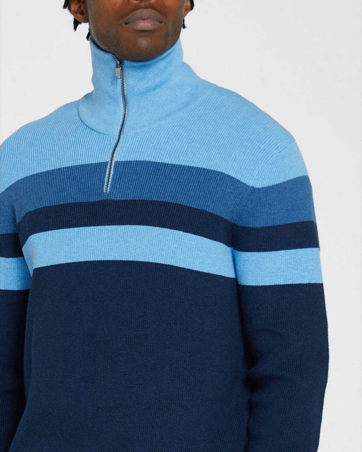 Stripe Quarter Zip Jumper