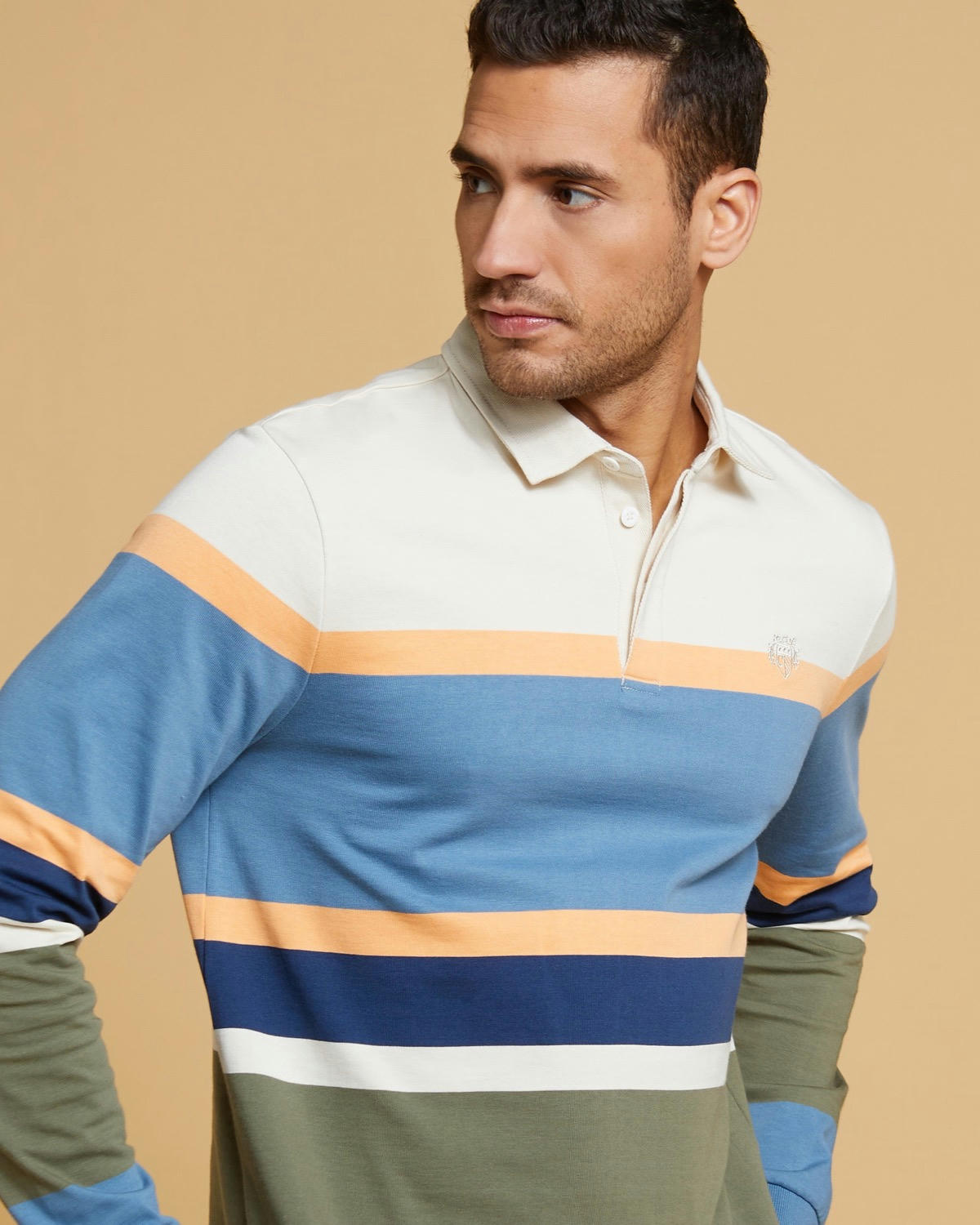 Paul Costelloe Living Long Sleeve Panel Rugby Shirt