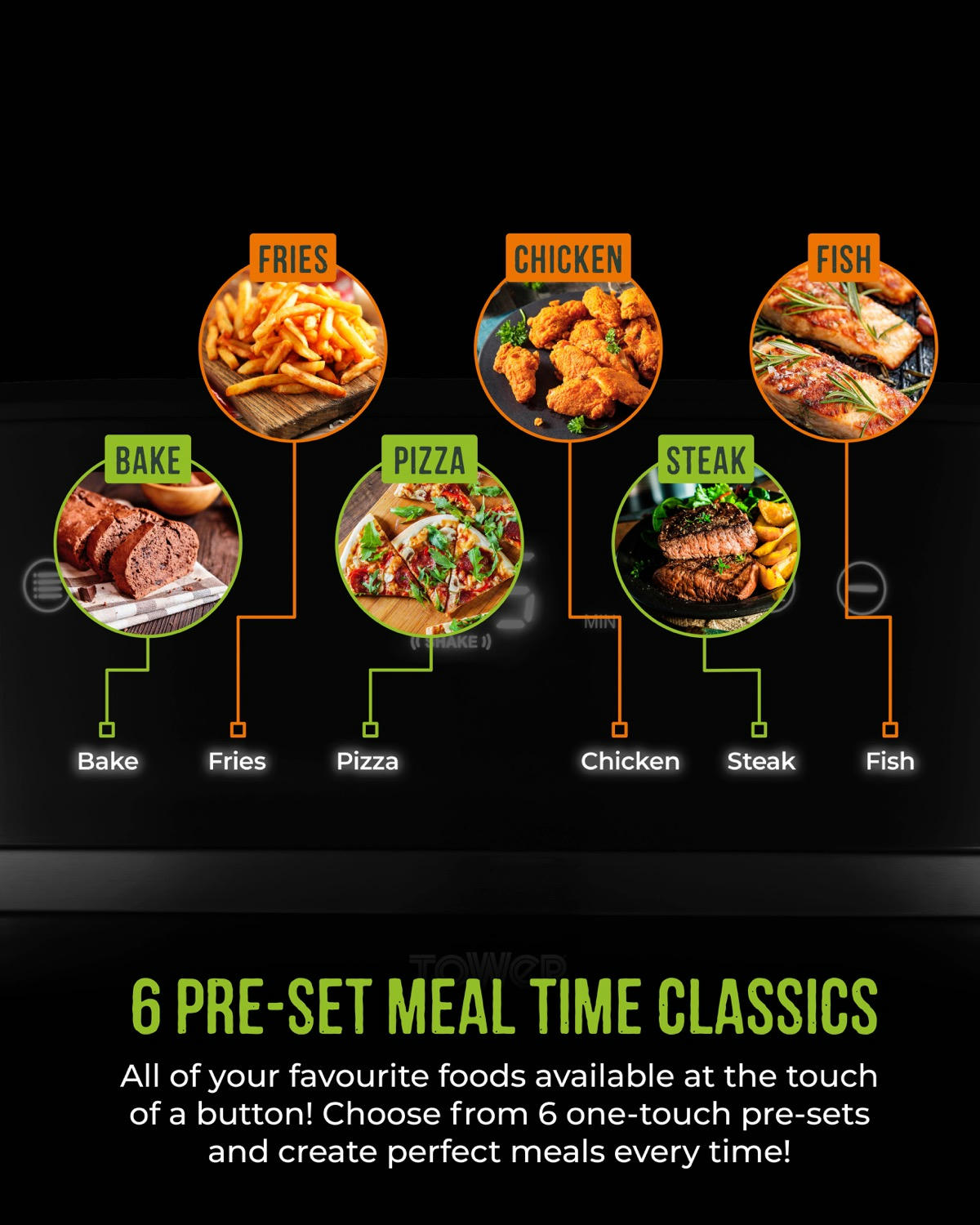 Tower Vortx 6L Eco Saver Air Fryer With Viewing Window